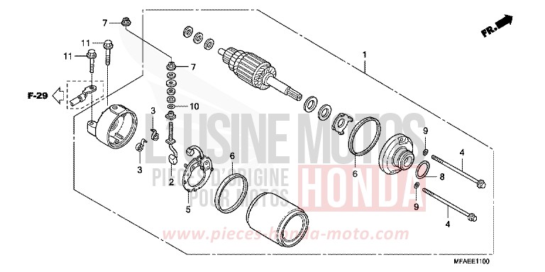 STARTING MOTOR for CBF1000 ABS QUASAR SILVER METALLIC (NHA48) from 2010